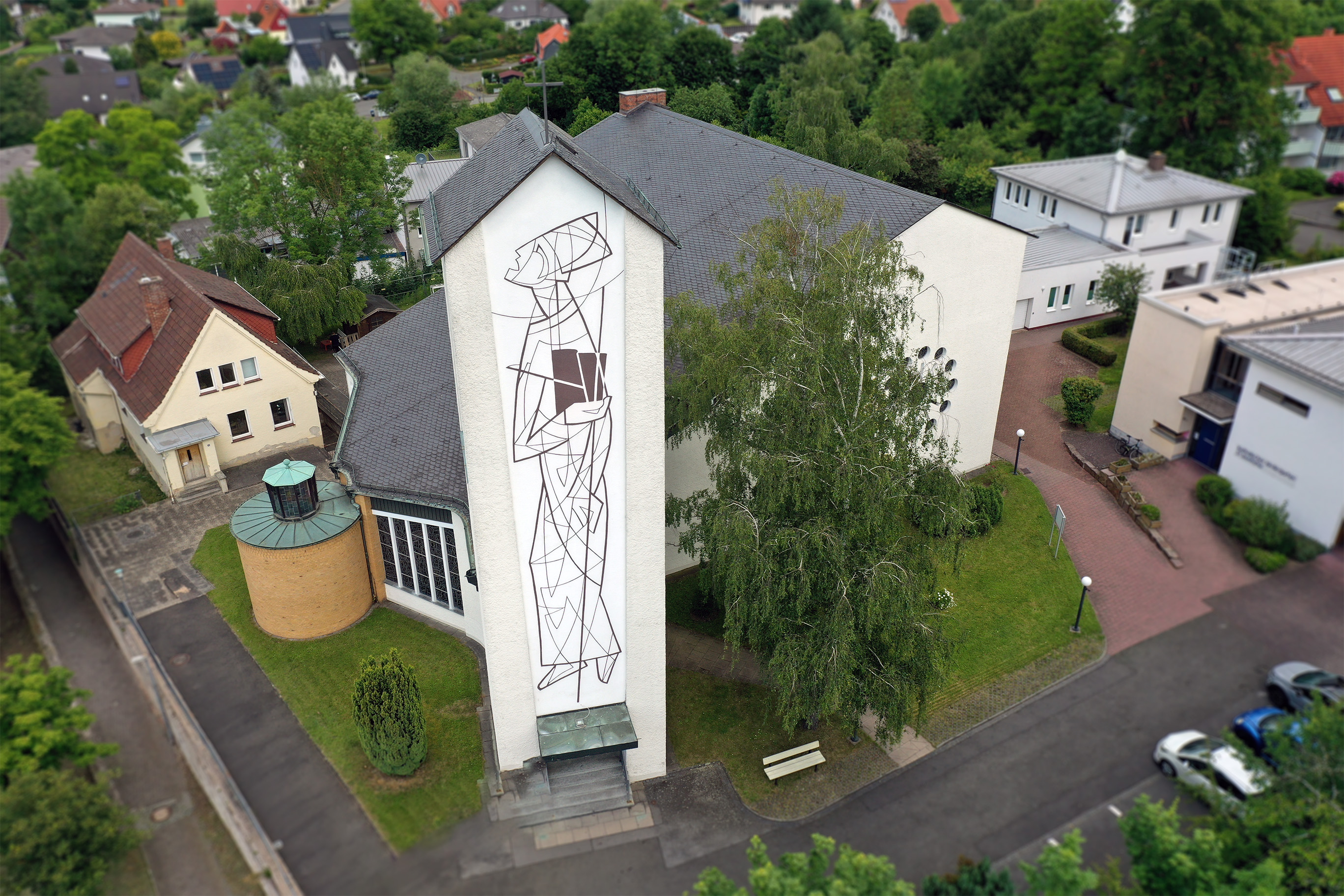 katholische Kirche Bad Soden-Allendorf Drohnenaufnahme