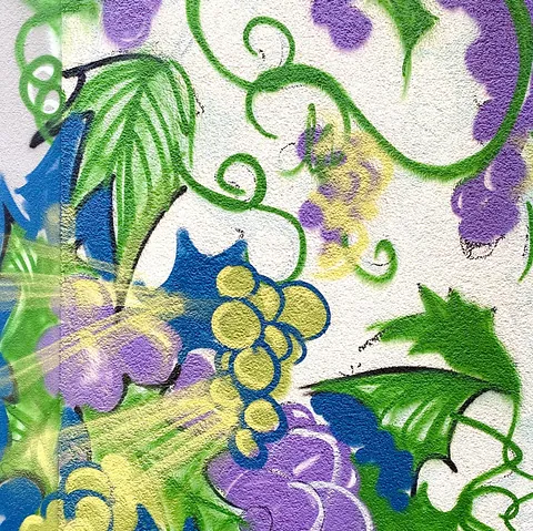 Graffiti von Weinreben