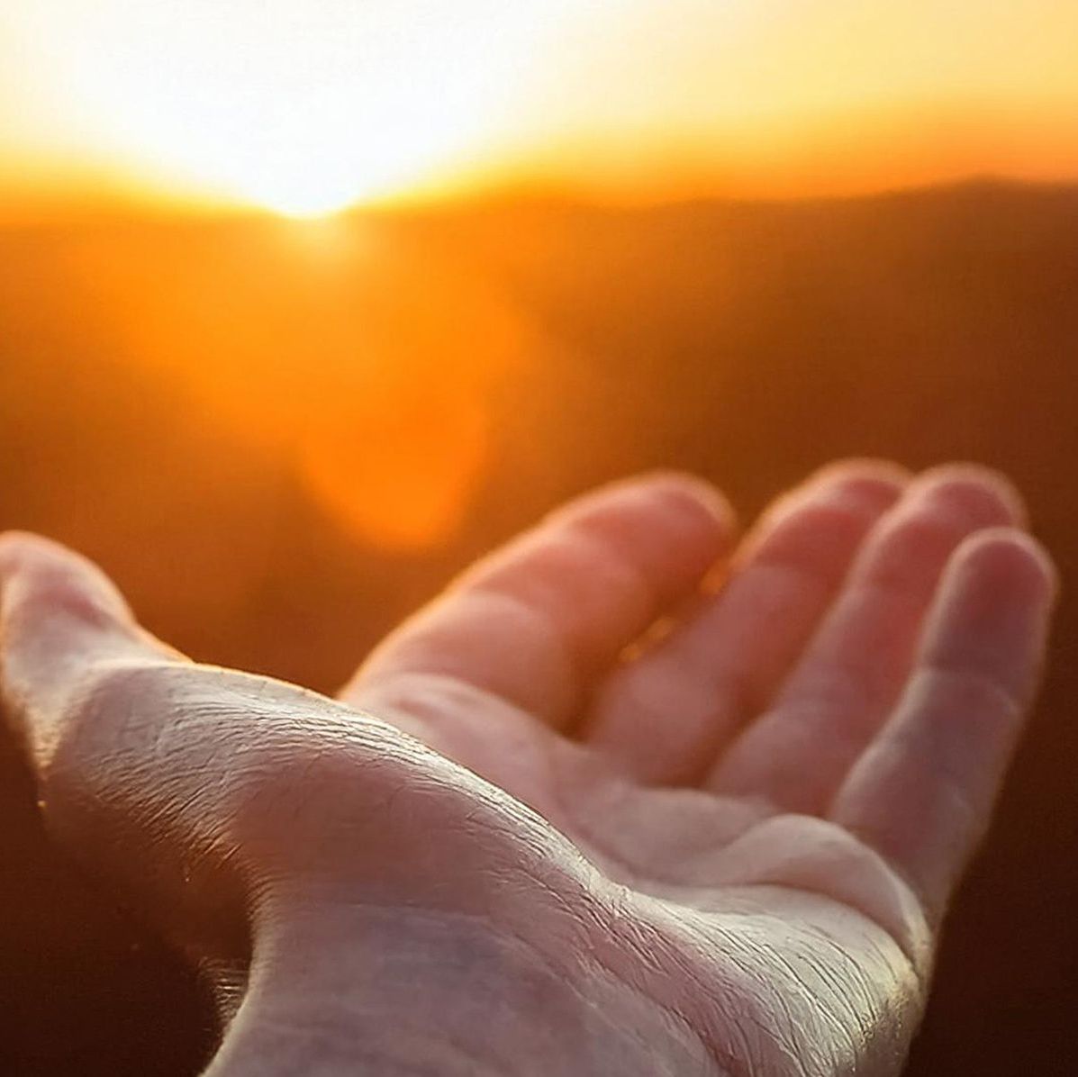 offene, ausgestreckte Hand 
